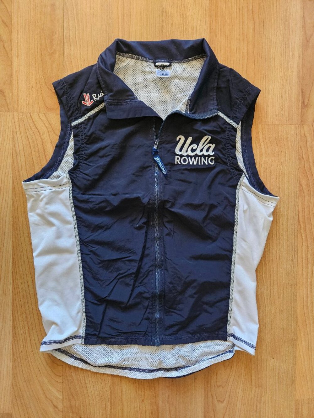 Men's JL Racing UCLA Rowing Athletic full-zip splacsh vest - Medium